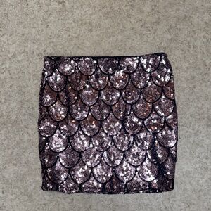 Lily Rose Sequin Scallop Mini Skirt